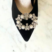 Diamante and Pearl Buckle Shoe Clips - Alice Bow