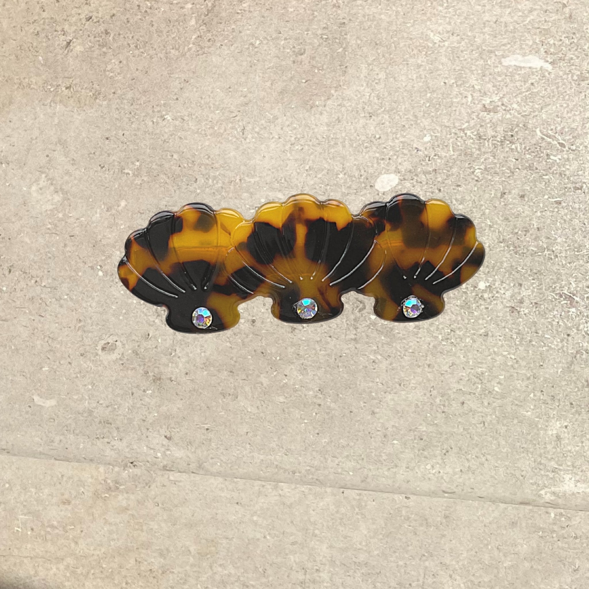 Three Shell Hair Clip - Light Tortoise Shell - Alice Bow